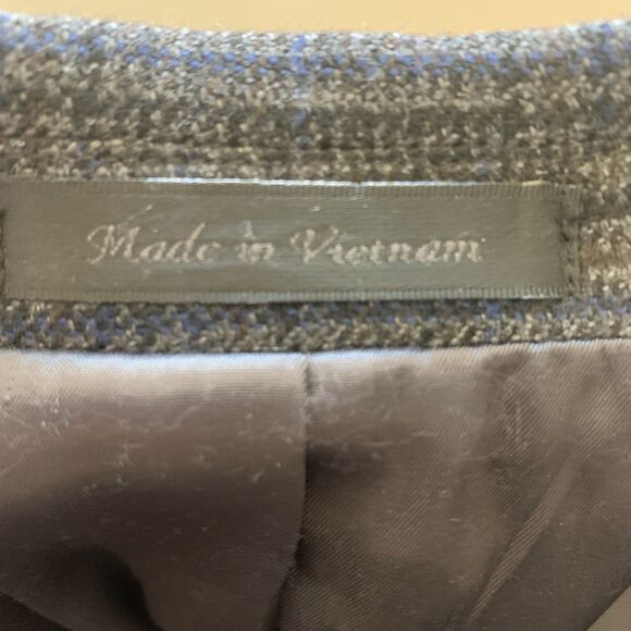 Lauren Ralph Lauren Gray Blue Glen Plaid Sport Coat Blazer 100% Wool 44L - Picture 10 of 11